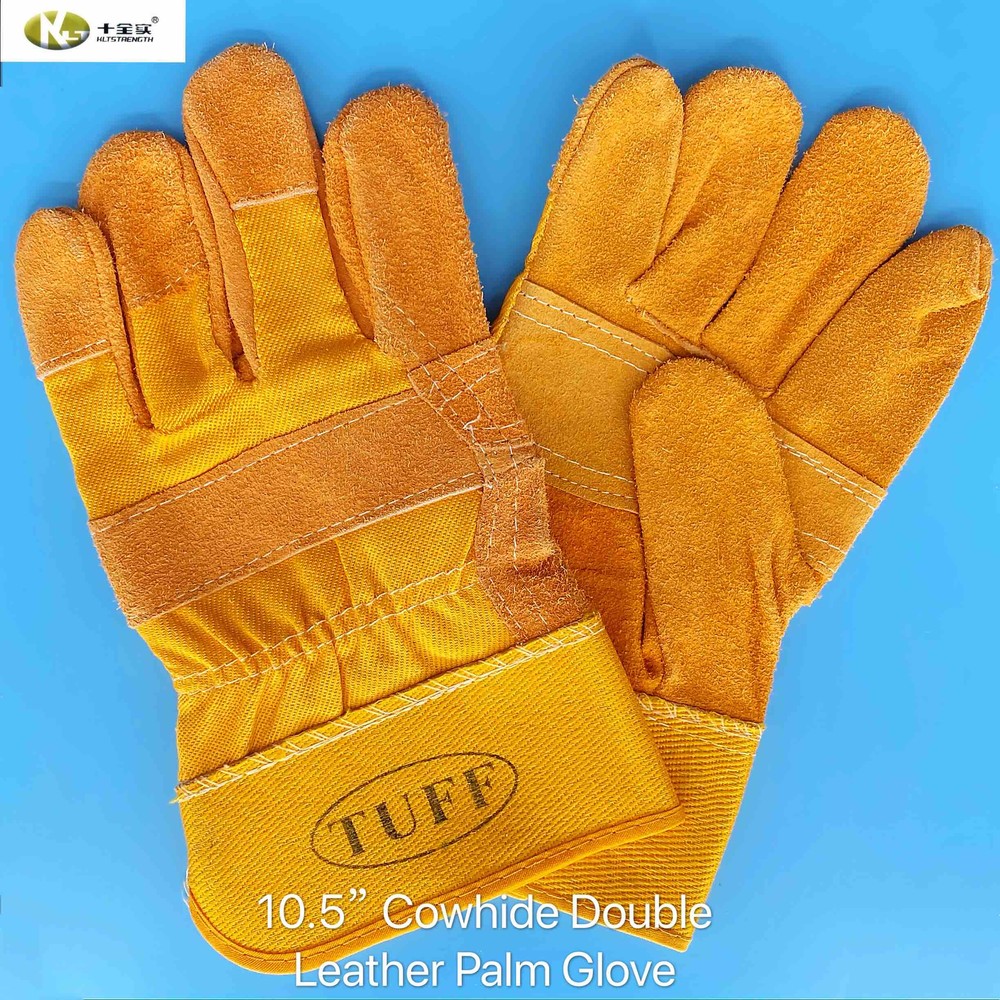 Cowhide Safety Cuff Double Leather Palm Work Glove Leather Working Glove